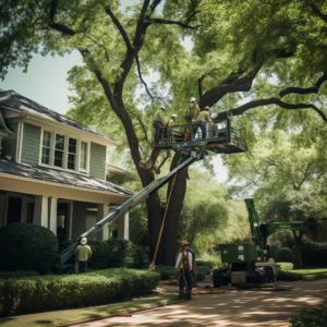 tree trimming in texas home front yard